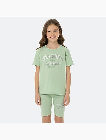 Lee Cooper - Conjunto niña camiseta de manga corta y bermuda
