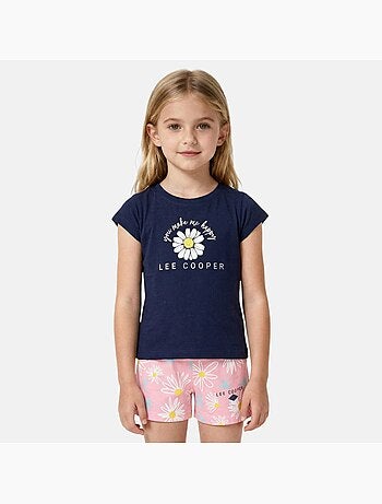 Lee Cooper - Conjunto niña camiseta de manga corta y pantalón corto