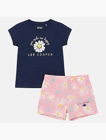 Lee Cooper - Conjunto niña camiseta de manga corta y pantalón corto