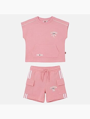 Lee Cooper - Conjunto niña camiseta de manga corta y pantalón corto