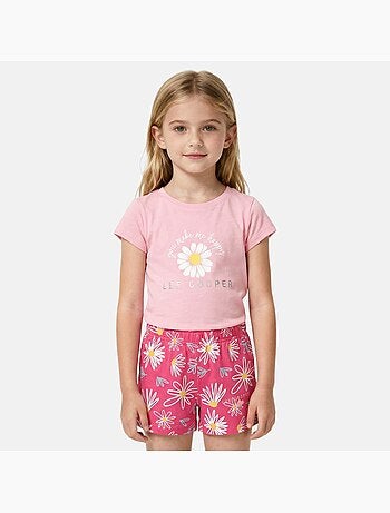 Lee Cooper - Conjunto niña camiseta de manga corta y pantalón corto