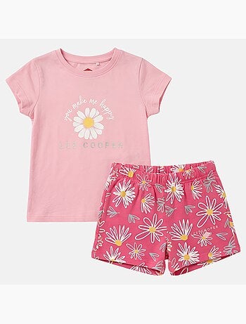 Lee Cooper - Conjunto niña camiseta de manga corta y pantalón corto
