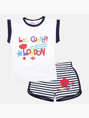 Lee Cooper - Conjunto niña compuesto por camiseta sin mangas y pantalón corto