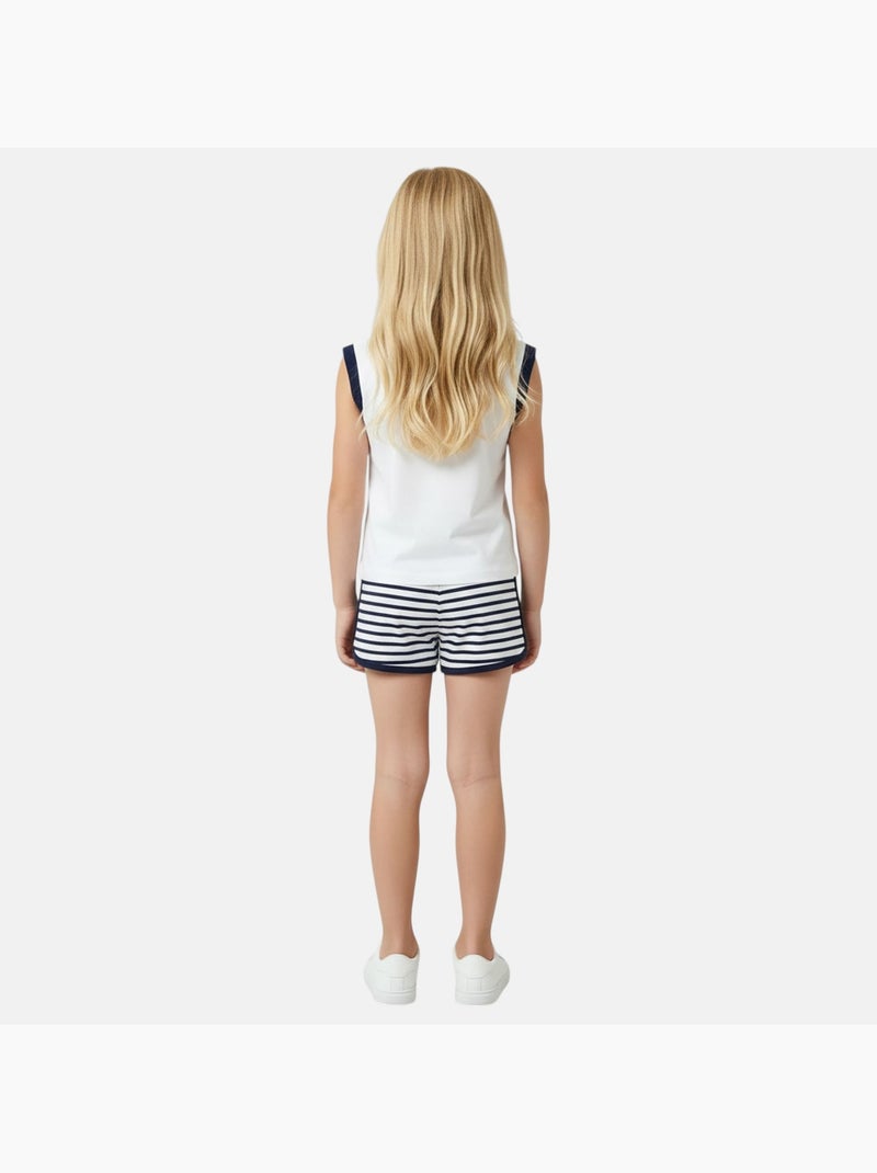 Lee Cooper - Conjunto niña compuesto por camiseta sin mangas y pantalón corto Blanco - Kiabi