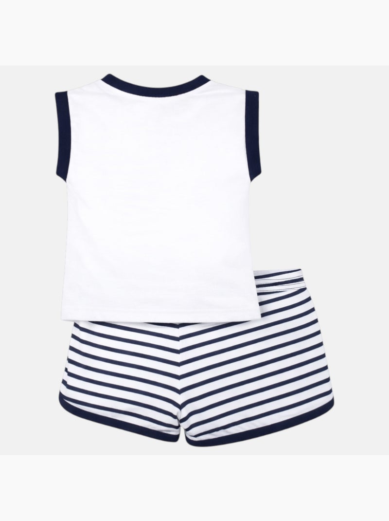 Lee Cooper - Conjunto niña compuesto por camiseta sin mangas y pantalón corto Blanco - Kiabi