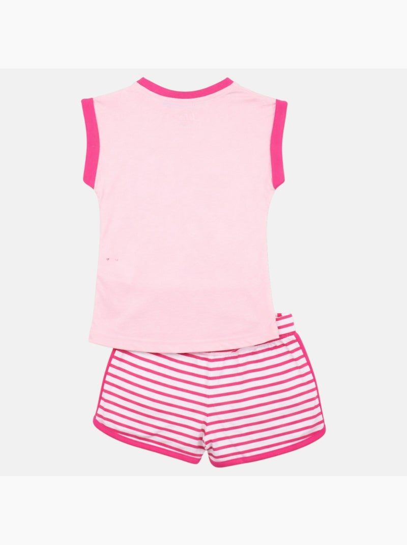 Lee Cooper - Conjunto niña compuesto por camiseta sin mangas y pantalón corto Rosa - Kiabi