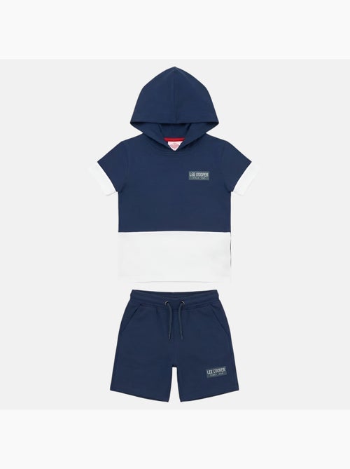 Lee Cooper - Conjunto niño camiseta de manga corta con capucha y pantalón corto - Kiabi