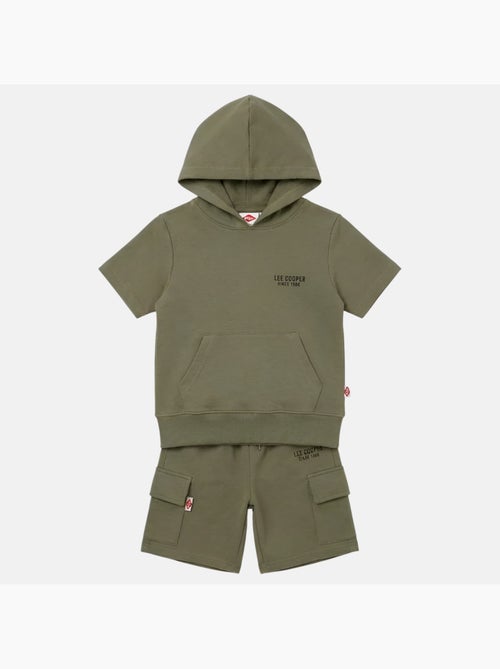 Lee Cooper - Conjunto niño camiseta de manga corta con capucha y pantalón corto - Kiabi