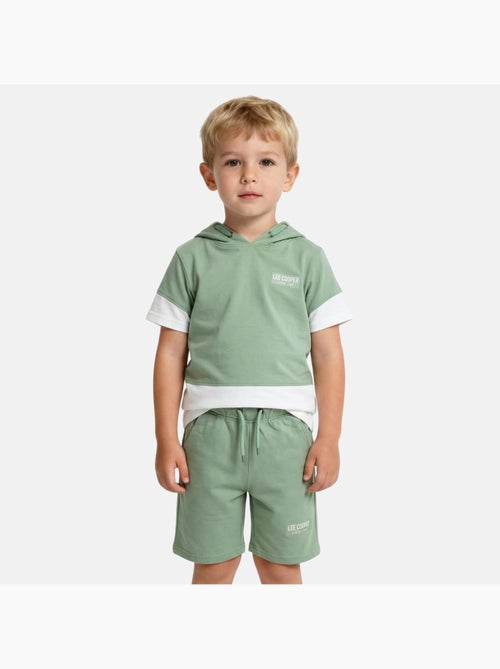 Lee Cooper - Conjunto niño camiseta de manga corta con capucha y pantalón corto - Kiabi