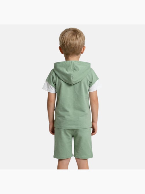 Lee Cooper - Conjunto niño camiseta de manga corta con capucha y pantalón corto - Kiabi