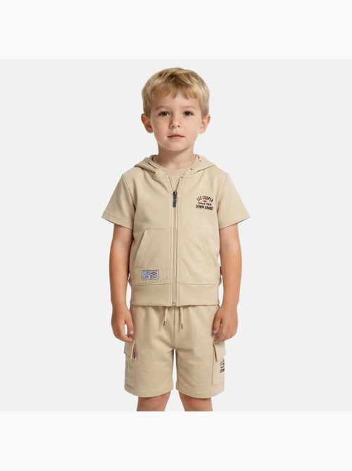 Lee Cooper - Conjunto niño camiseta de manga corta con cremallera y pantalón corto - Kiabi