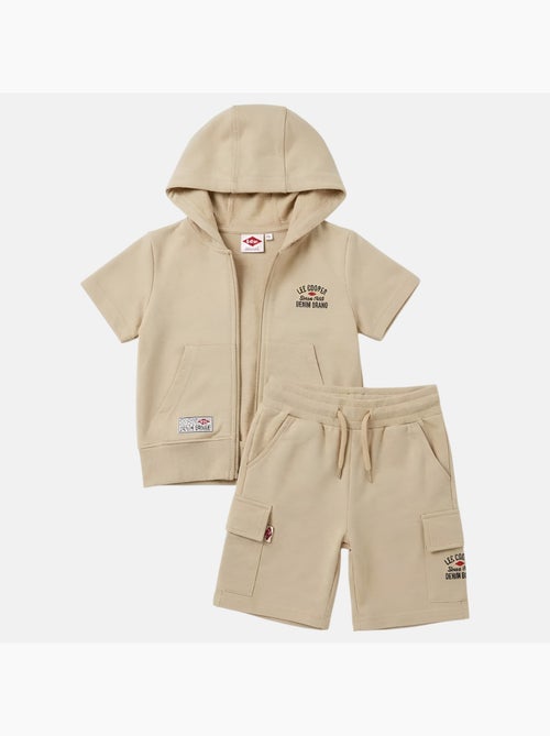 Lee Cooper - Conjunto niño camiseta de manga corta con cremallera y pantalón corto - Kiabi