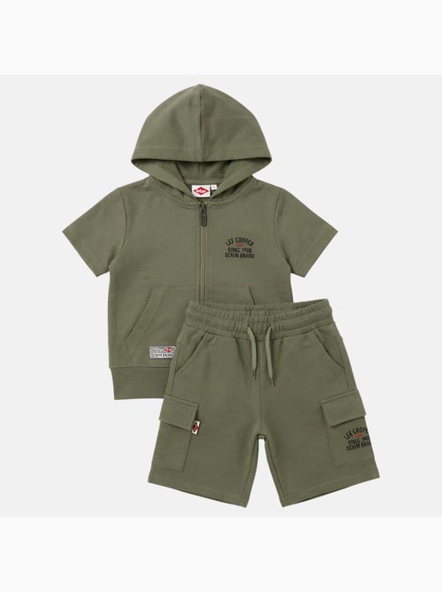 Lee Cooper - Conjunto niño camiseta de manga corta con cremallera y pantalón corto - Kiabi