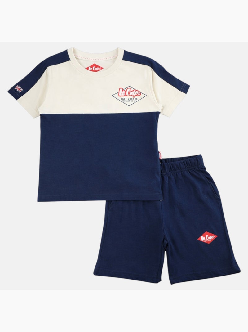 Lee Cooper - Conjunto niño camiseta de manga corta y pantalón corto a juego Azul marino - Kiabi