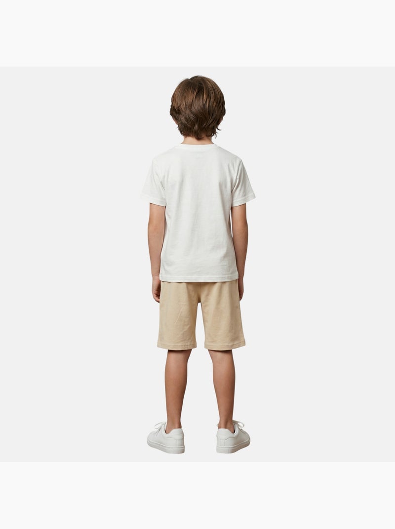 Lee Cooper - Conjunto niño camiseta de manga corta y pantalón corto a juego Beige - Kiabi