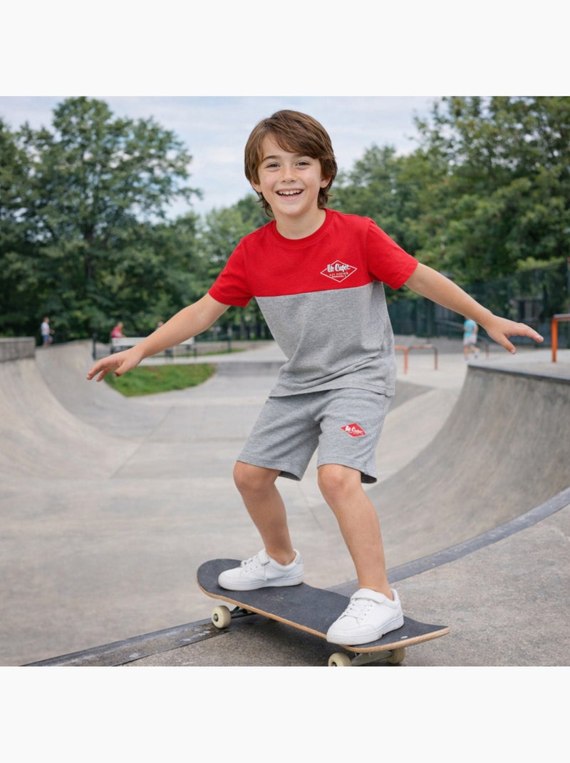Lee Cooper - Conjunto niño camiseta de manga corta y pantalón corto a juego Rojo - Kiabi