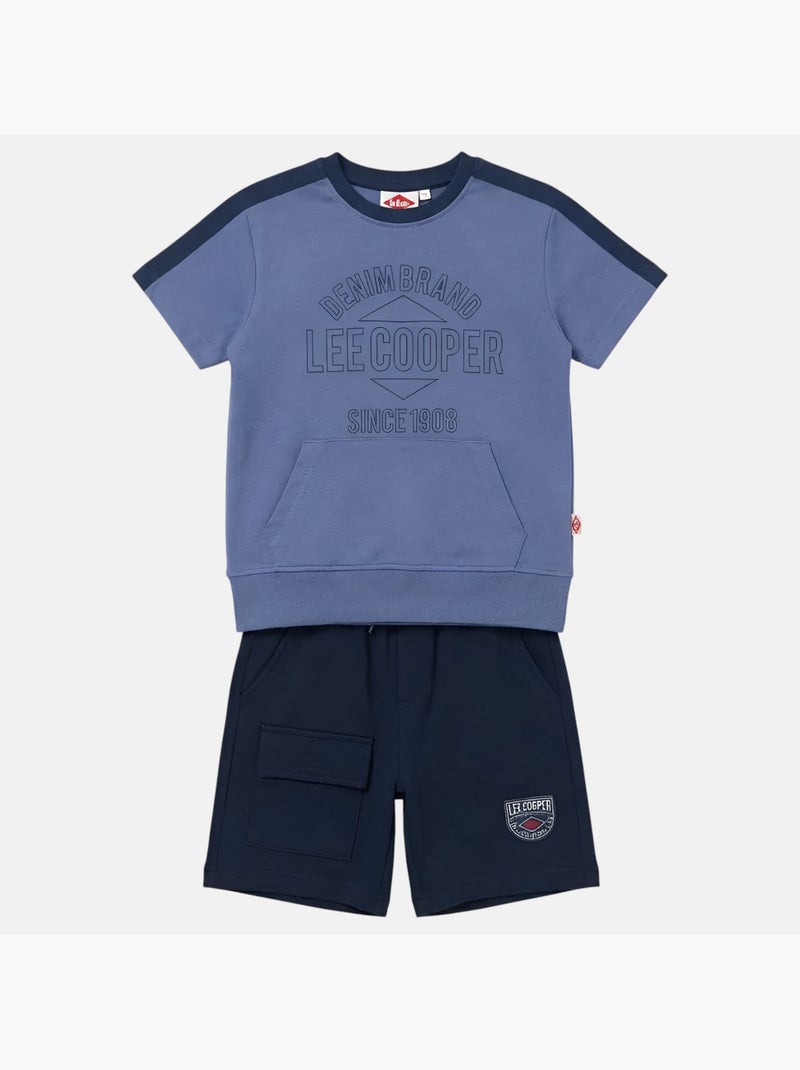 Lee Cooper - Conjunto niño camiseta de manga corta y pantalón corto Azul - Kiabi