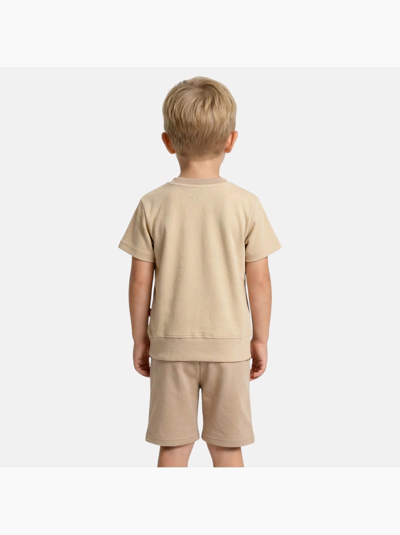 Lee Cooper - Conjunto niño camiseta de manga corta y pantalón corto Beige - Kiabi