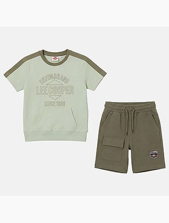 Lee Cooper - Conjunto niño camiseta de manga corta y pantalón corto