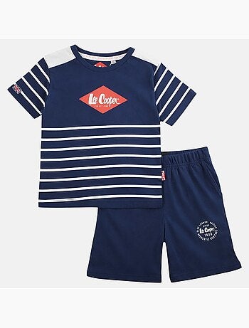 Lee Cooper - Conjunto niño compuesto por camiseta de manga corta y pantalón corto