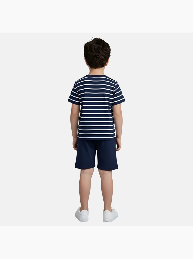 Lee Cooper - Conjunto niño compuesto por camiseta de manga corta y pantalón corto Azul marino - Kiabi