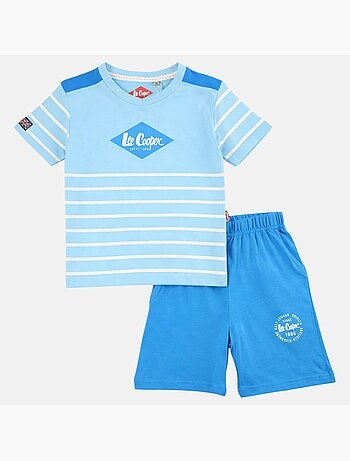 Lee Cooper - Conjunto niño compuesto por camiseta de manga corta y pantalón corto