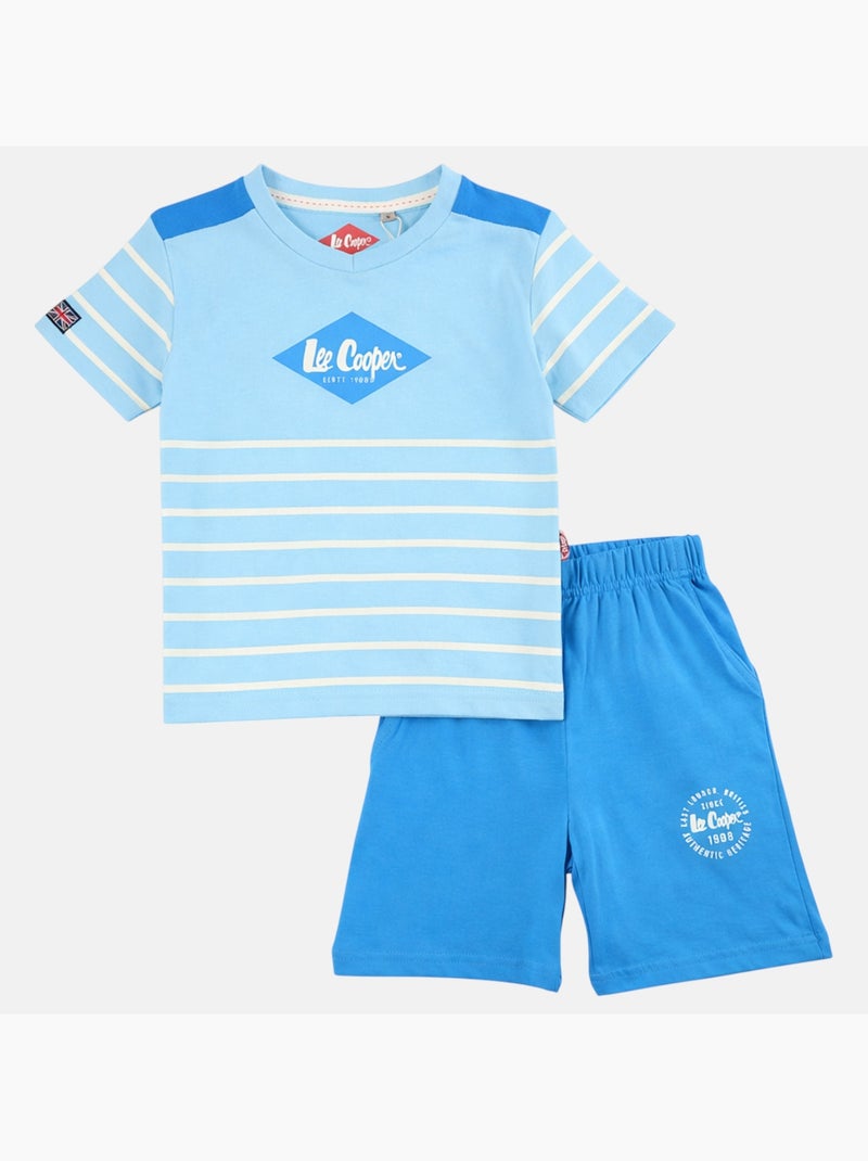 Lee Cooper - Conjunto niño compuesto por camiseta de manga corta y pantalón corto Azul - Kiabi