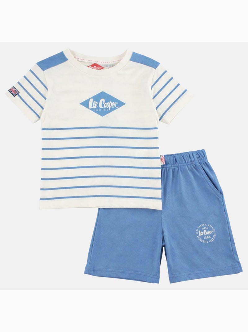Lee Cooper - Conjunto niño compuesto por camiseta de manga corta y pantalón corto Blanco - Kiabi