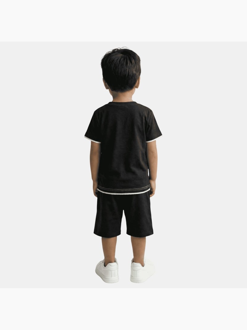 Lee Cooper - Conjunto niño compuesto por camiseta de manga corta y pantalón corto Negro - Kiabi