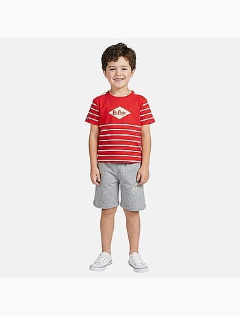 Lee Cooper - Conjunto niño compuesto por camiseta de manga corta y pantalón corto