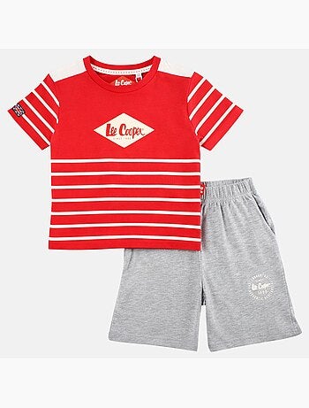 Lee Cooper - Conjunto niño compuesto por camiseta de manga corta y pantalón corto