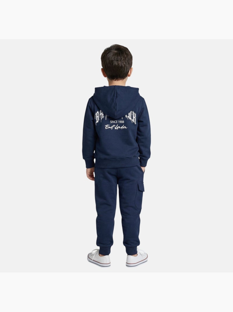 Lee Cooper - Conjunto niño compuesto por sudadera con capucha y pantalón Azul marino - Kiabi