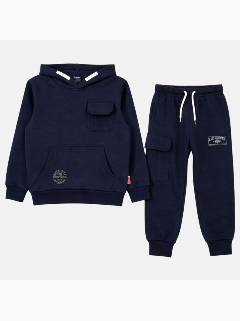 Lee Cooper - Conjunto niño compuesto por sudadera con capucha y pantalón Azul marino - Kiabi