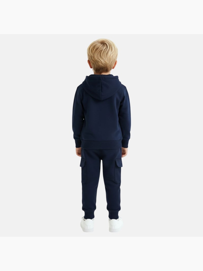 Lee Cooper - Conjunto niño compuesto por sudadera con capucha y pantalón cargo Azul marino - Kiabi