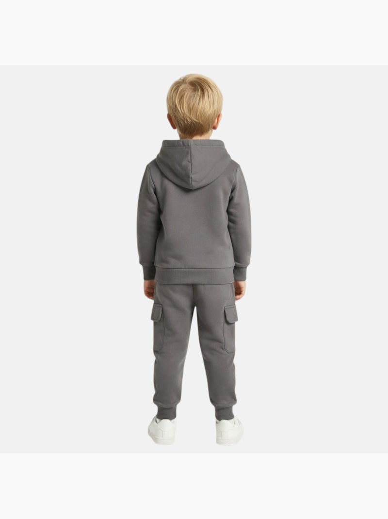 Lee Cooper - Conjunto niño compuesto por sudadera con capucha y pantalón cargo Gris - Kiabi