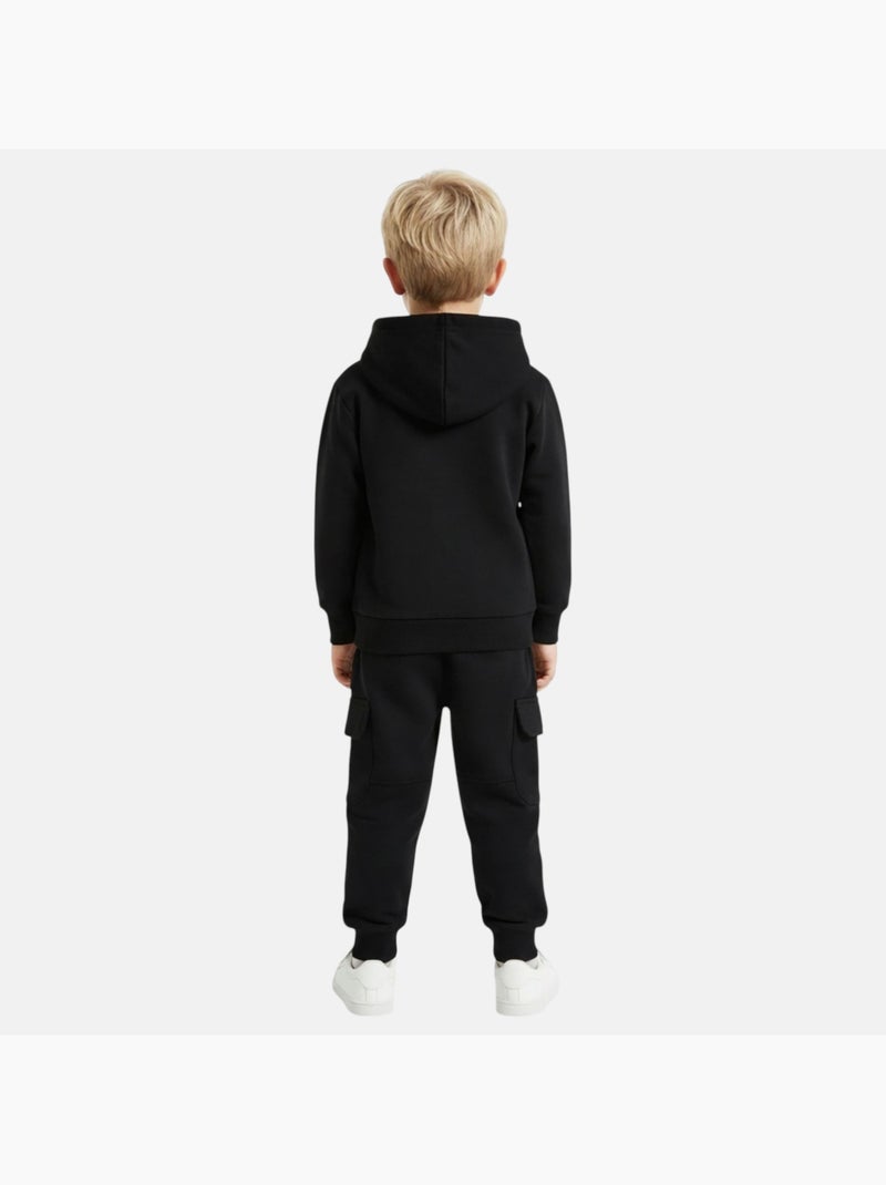 Lee Cooper - Conjunto niño compuesto por sudadera con capucha y pantalón cargo Negro - Kiabi