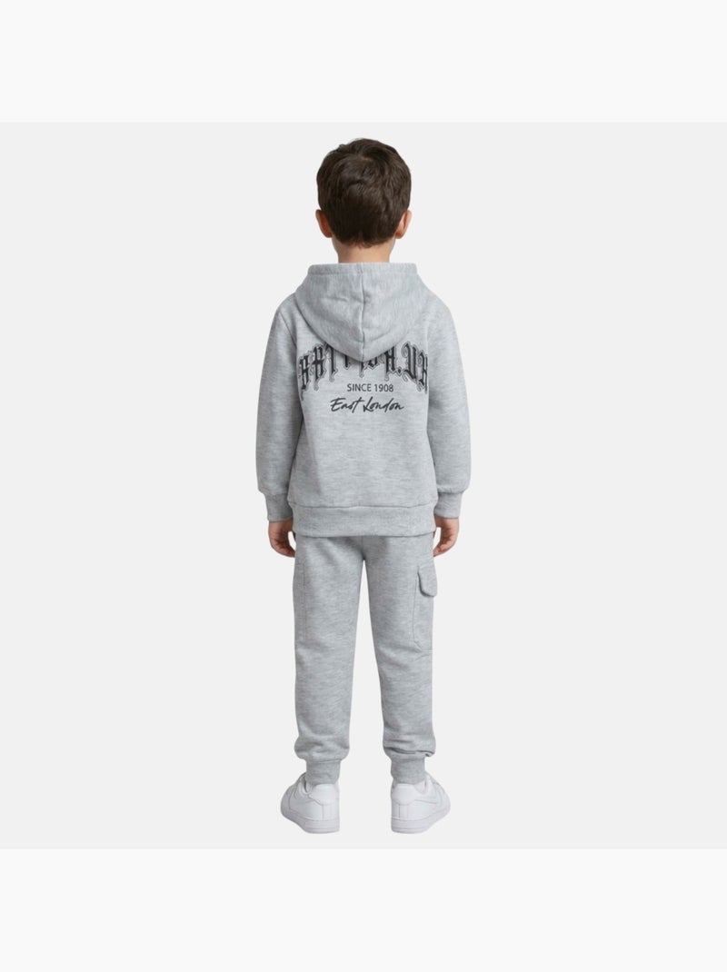 Lee Cooper - Conjunto niño compuesto por sudadera con capucha y pantalón Gris - Kiabi
