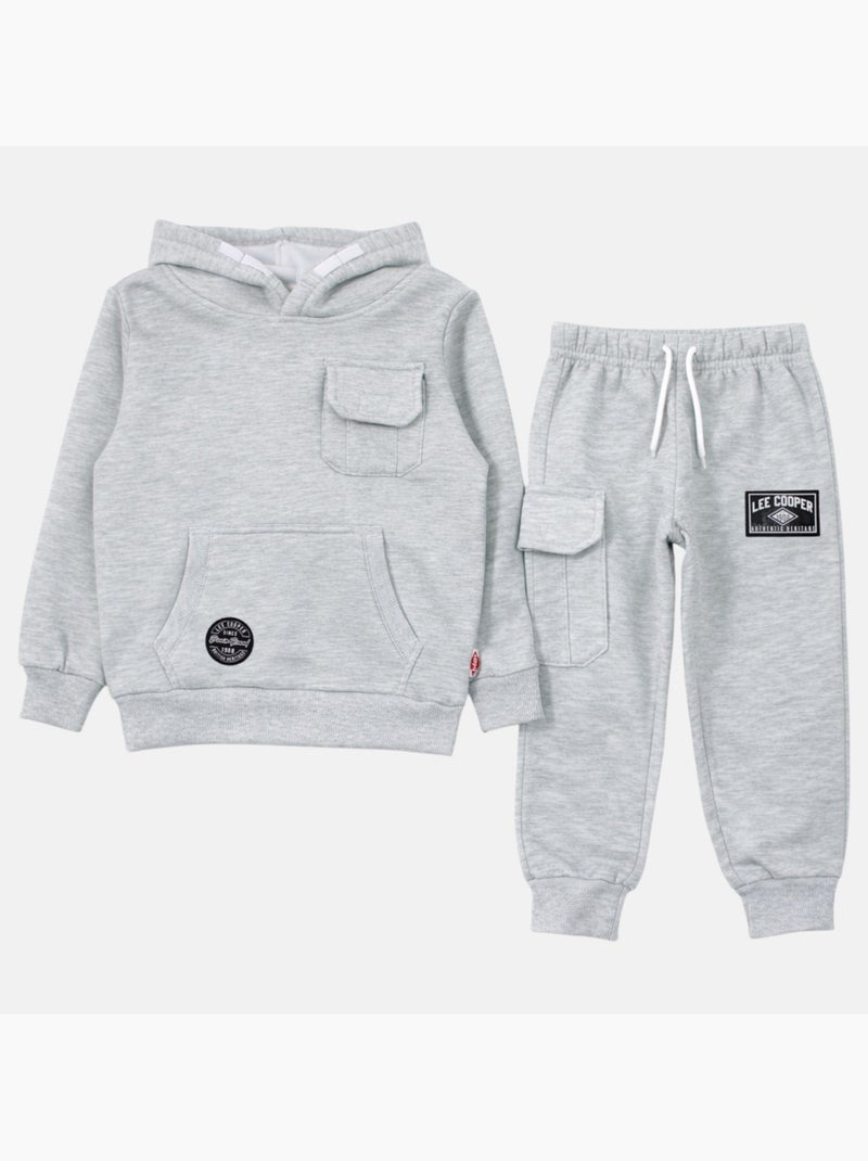 Lee Cooper - Conjunto niño compuesto por sudadera con capucha y pantalón Gris - Kiabi