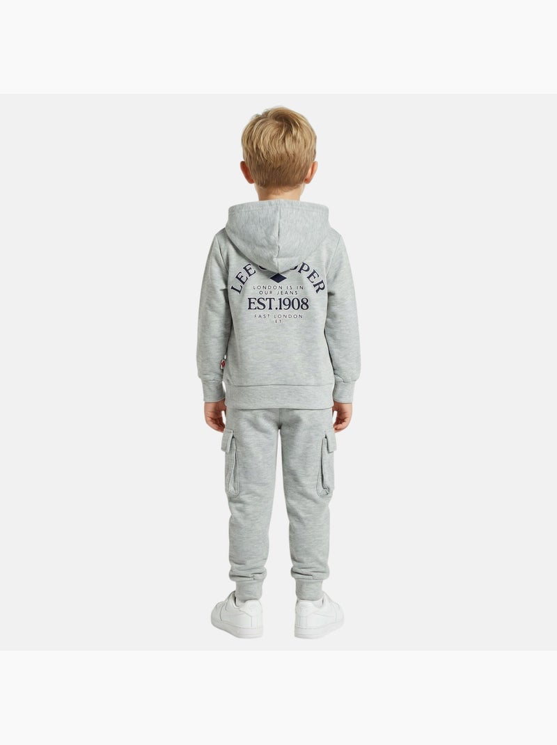 Lee Cooper - Conjunto niño compuesto por sudadera con capucha y pantalón Gris - Kiabi