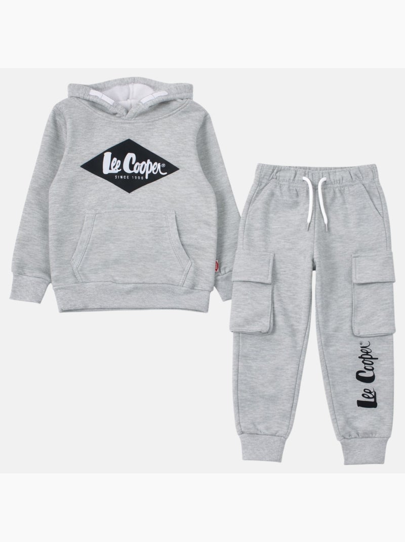 Lee Cooper - Conjunto niño compuesto por sudadera con capucha y pantalón Gris - Kiabi