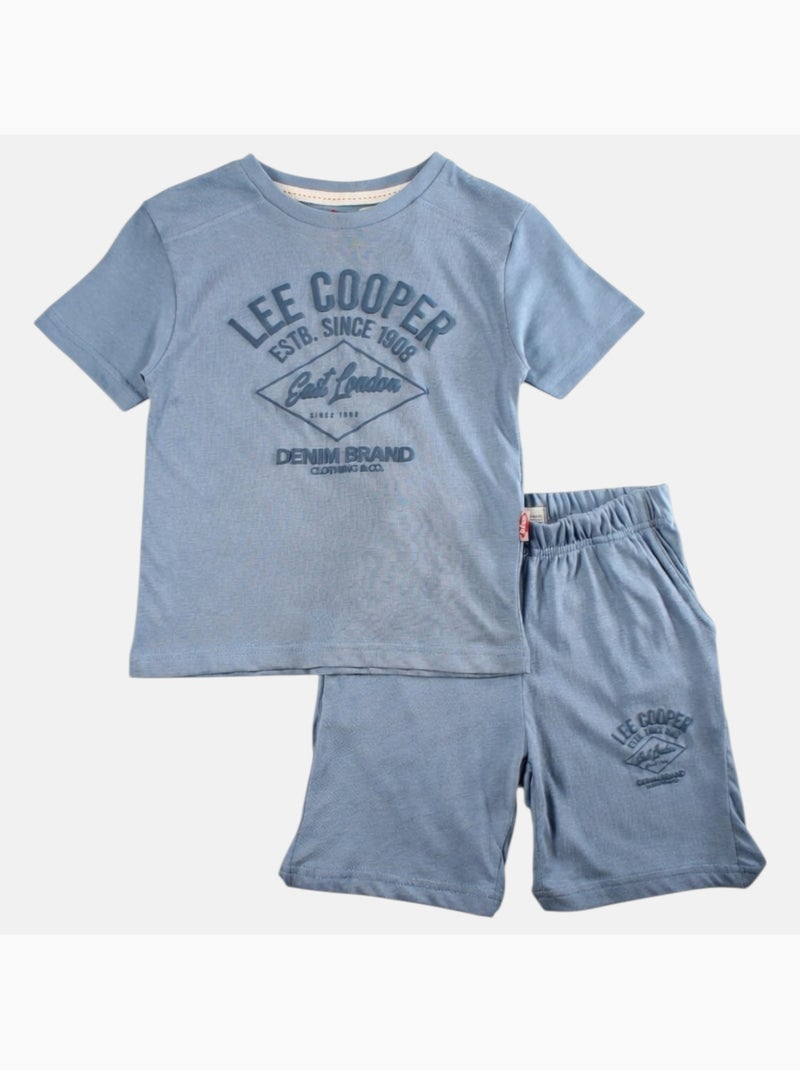 Lee Cooper - Conjunto niño compuesto por una camiseta de manga corta y un short Azul - Kiabi