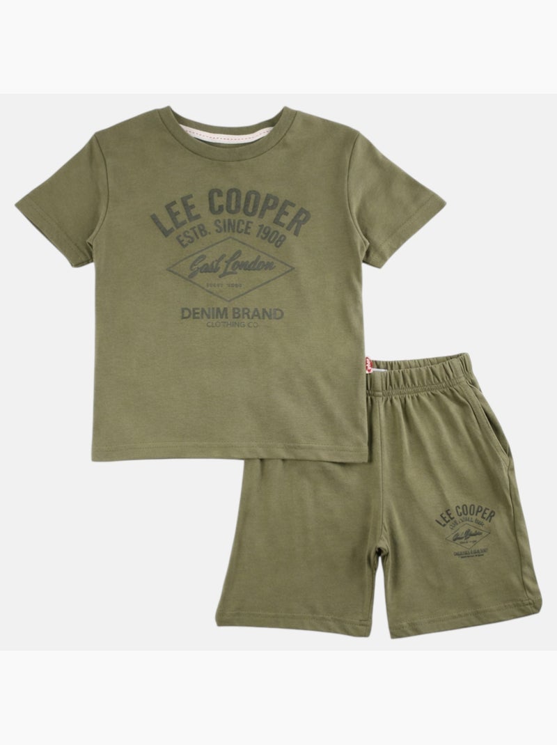 Lee Cooper - Conjunto niño compuesto por una camiseta de manga corta y un short Caqui - Kiabi