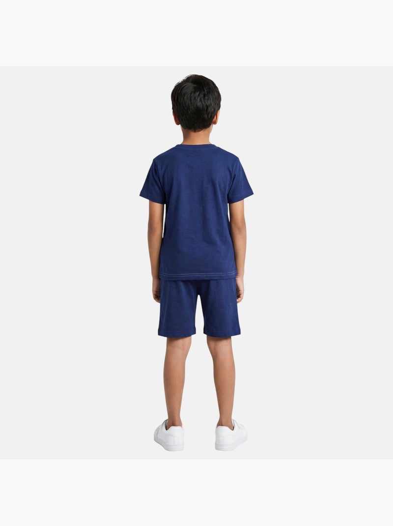 Lee Cooper - Conjunto niño con camiseta de manga corta y pantalón corto Azul marino - Kiabi