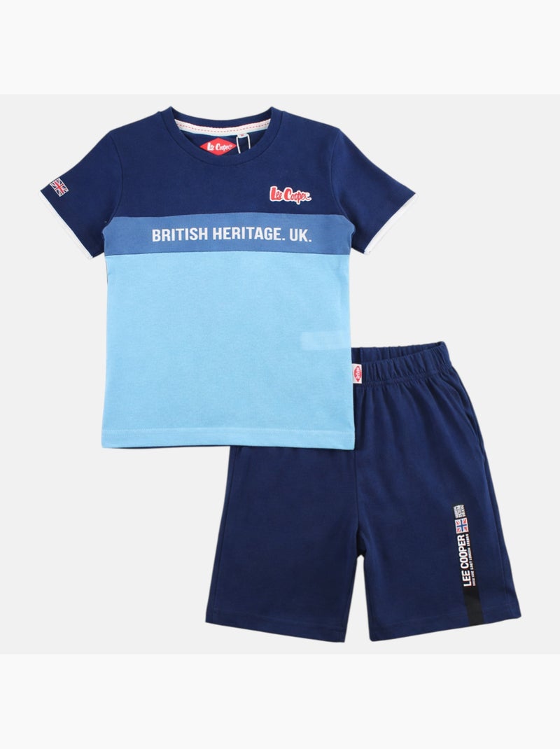 Lee Cooper - Conjunto niño con camiseta de manga corta y pantalón corto Azul marino - Kiabi
