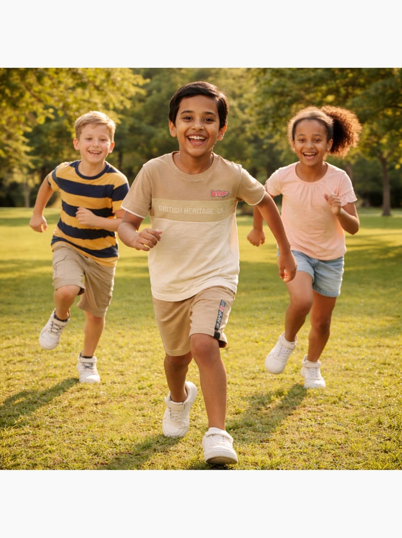 Lee Cooper - Conjunto niño con camiseta de manga corta y pantalón corto Beige - Kiabi