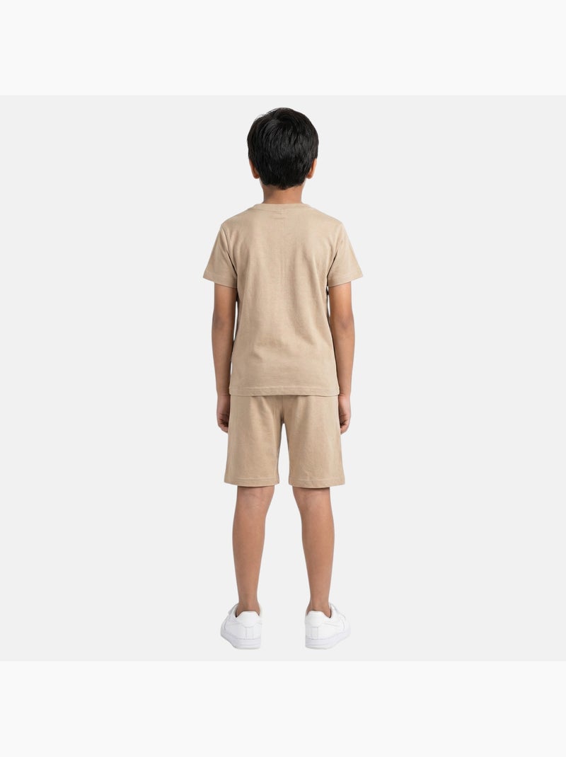 Lee Cooper - Conjunto niño con camiseta de manga corta y pantalón corto Beige - Kiabi