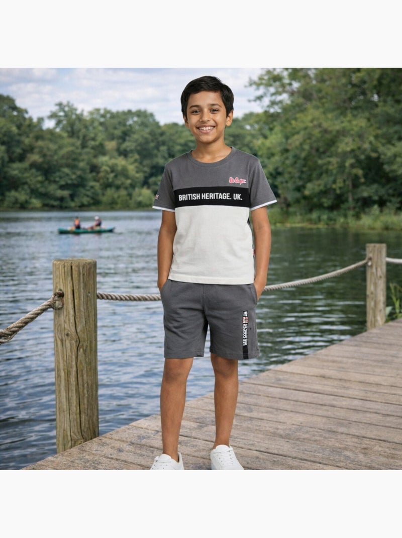 Lee Cooper - Conjunto niño con camiseta de manga corta y pantalón corto Gris - Kiabi