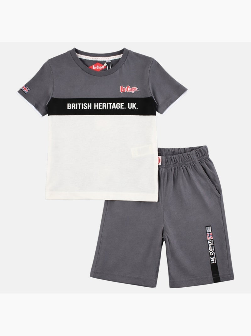 Lee Cooper - Conjunto niño con camiseta de manga corta y pantalón corto Gris - Kiabi