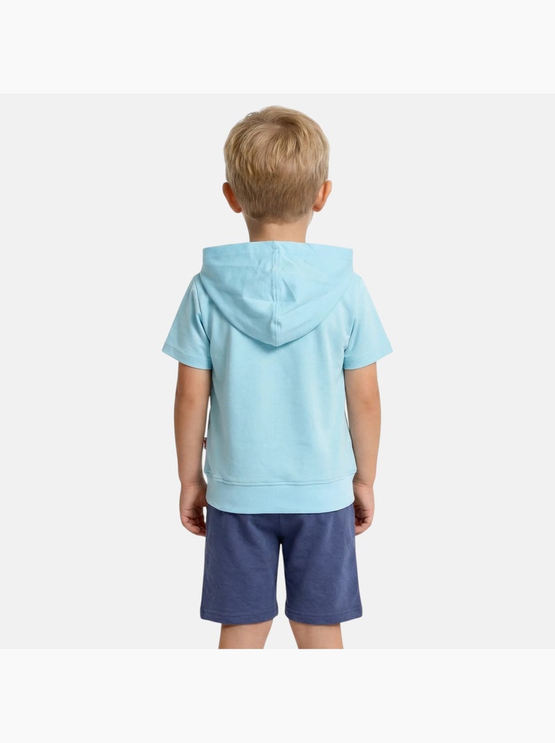 Lee Cooper - Conjunto niño sudadera con capucha de manga corta y pantalón corto Azul - Kiabi