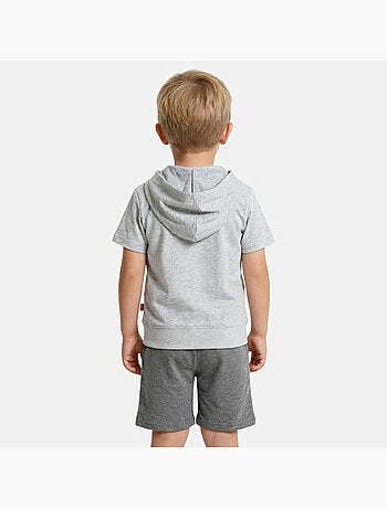 Lee Cooper - Conjunto niño sudadera con capucha de manga corta y pantalón corto